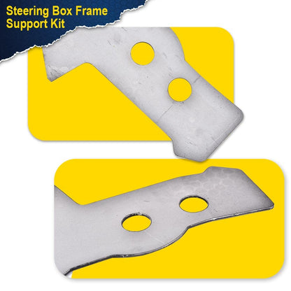 G-PLUS Frame Support Kit Compatible With 73-87 4WD Chevy/GMC C/K10/K15 /K25/K35,Steering Box Frame Support Bracket Repair 2 PCS