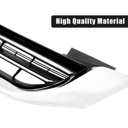 G-PLUS Front Bumper Upper Hood Grille GRILLES | COMPATIBLE WITH HONDA Accord Sedan 2013 2014 2015 Replacement Black & Chrome Grill 71121T2FA01, HO1200214