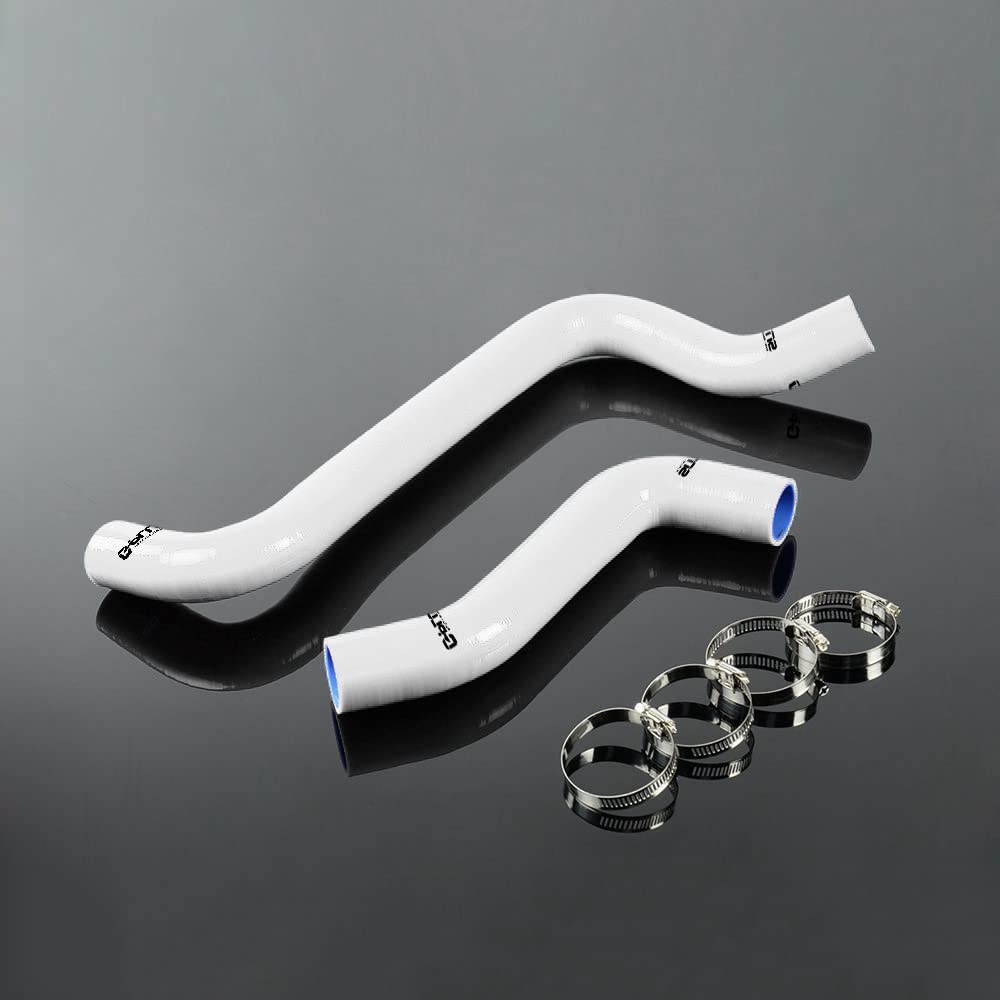 G-PLUS Silicone Radiator Coolant Hose Kit Clamps Compatible With 2001-2005 Dodge NEON SRT-4 SRT4 2.4L White