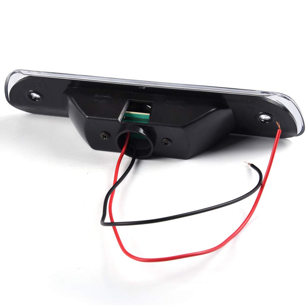 G-PLUS LED Third 3rd Brake Cargo Light Compatible With 1999-2004 Grand Cherokee,Rear Roof Center High Mount Stop Tail Light Replacement (Black Housing Clear Lens)