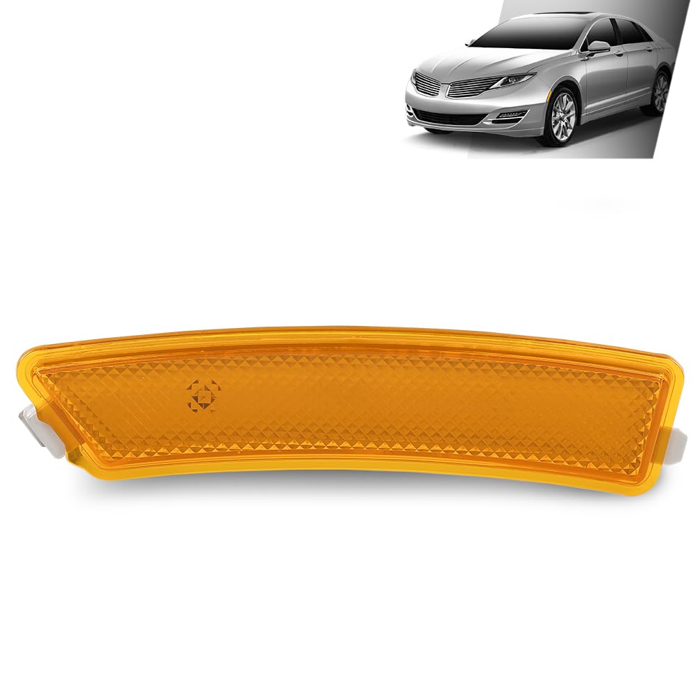 G-PLUS Front Left Bumper Reflector Side Marker Light Lamp, Compatible with Lincoln MKZ 2013-2016, Driver Side, DP5Z13A565F, FO1084100C