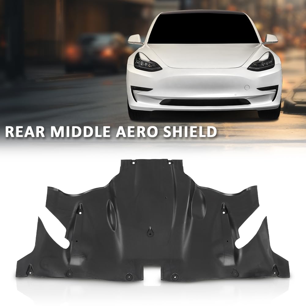 G-PLUS Rear Bumper Under Aero Splash Shield Guard Cover Compatible with Tesla Model 3/Y 2020-2023 149877100A, 149877100B, 1498771-00-A, 1498771-00-B Black