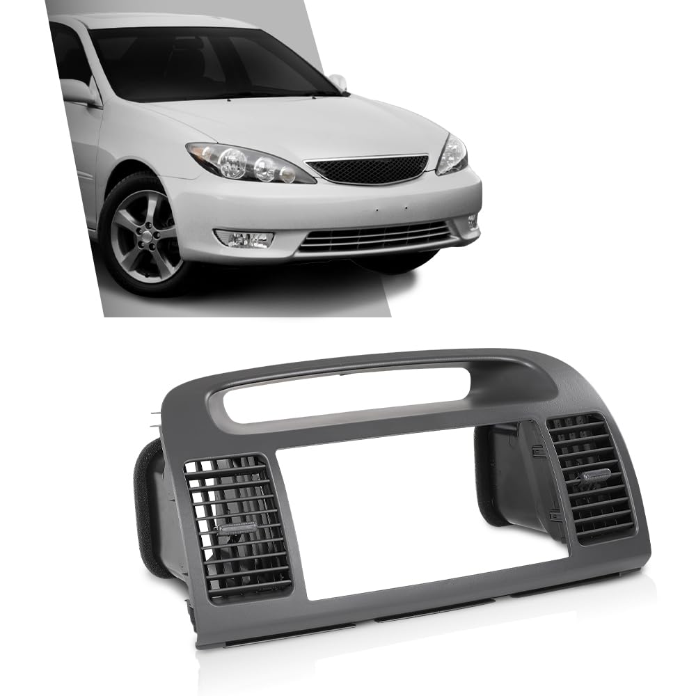 G-PLUS Center Dash Bezel Trim Compatible with Toyota Camry 2002-2006 Radio Bezel AC Air Vents Gray Dashboard Cover