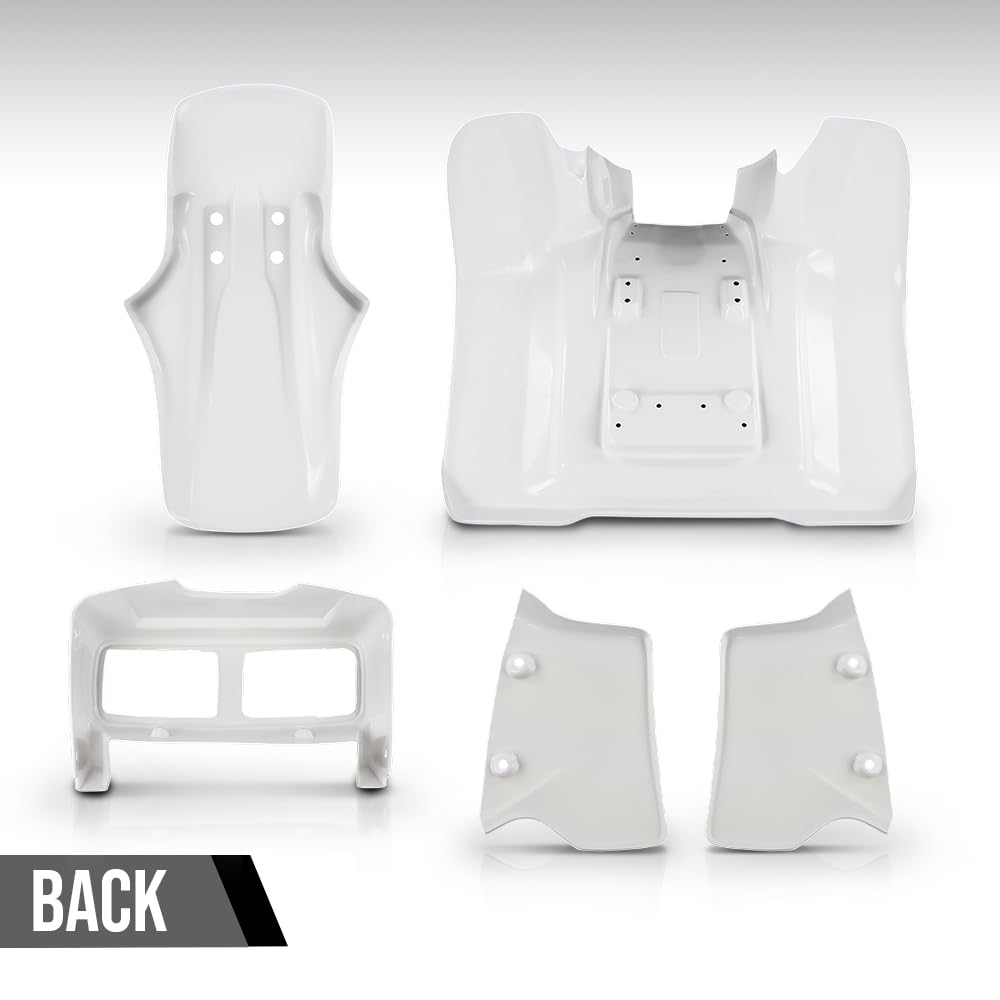 G-PLUS Front & Rear Liner Fender Complete Set Compatible with Honda ATC350X 1985-1986 White