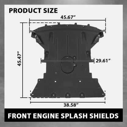 G-PLUS Front Engine Splash Shields, Compatible with Jeep Grand Cherokee 2022-2024/ Cherokee L 2021-2024, 68377818AF, CH1228178
