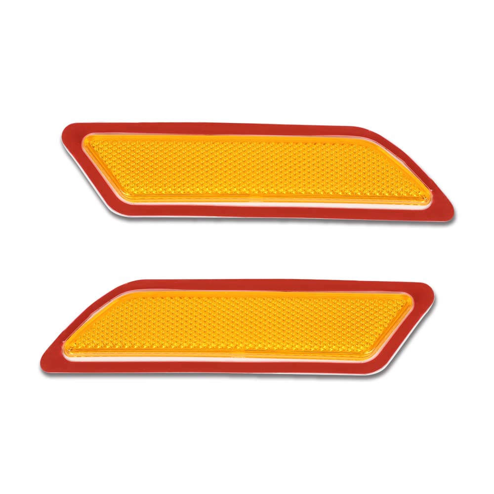 G-PLUS Bumper Reflector Compatible with 2012-2015 BMW 328i,63147274522, BM2555102, 63147274521,BM2554102 Front Driver & Passenger Side (Orange)