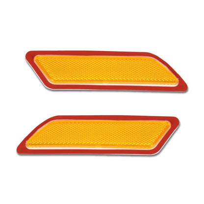 G-PLUS Bumper Reflector Compatible with 2012-2015 BMW 328i,63147274522, BM2555102, 63147274521,BM2554102 Front Driver & Passenger Side (Orange)