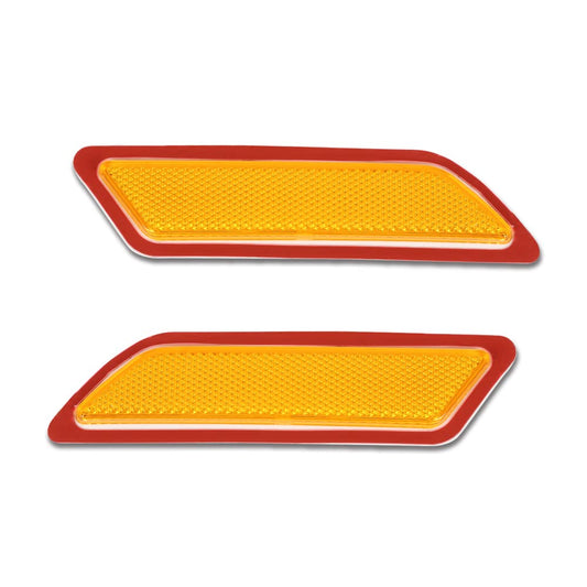 G-PLUS Bumper Reflector Compatible with 2012-2015 BMW 328i,63147274522, BM2555102, 63147274521,BM2554102 Front Driver & Passenger Side (Orange)