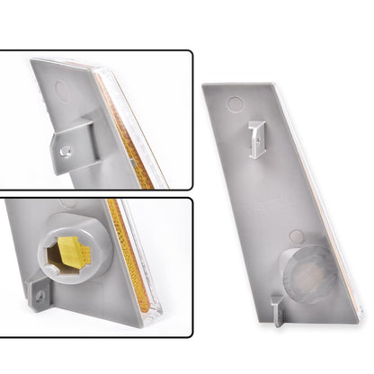 G-PLUS Side Marker Turn Light Lenses Compatible with Chevy Malibu & El Camino 1978-1979 Clear & Amber Lens Gray Housing Side Marker Lamps Cover 913607 913608 5969443 5969445