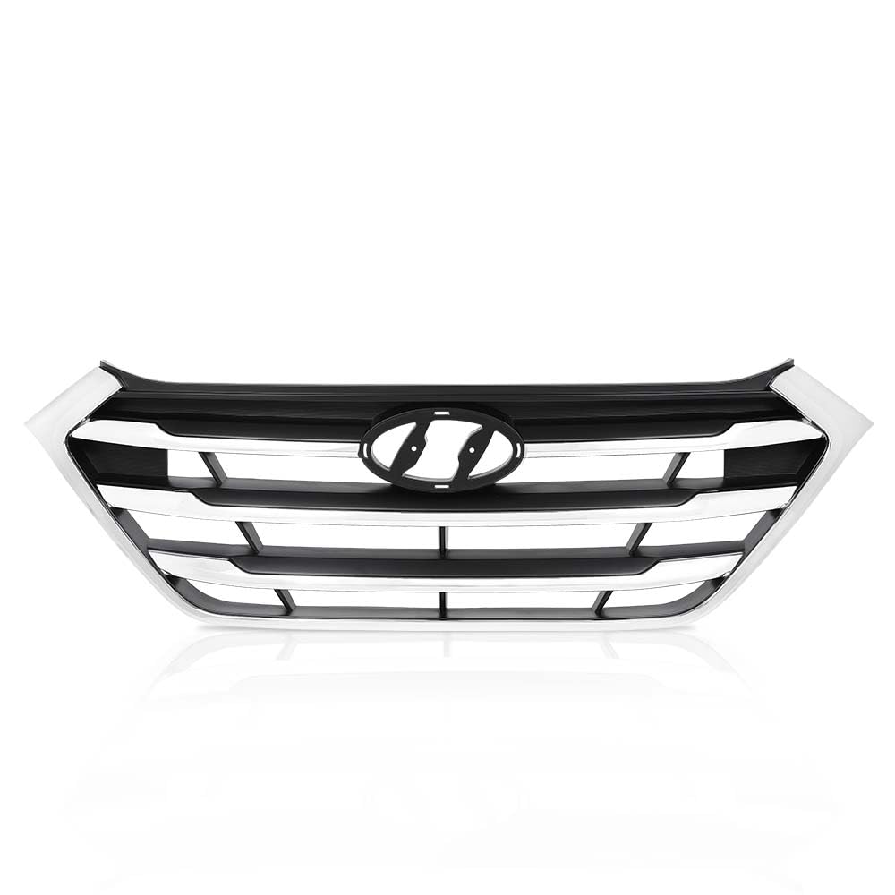 G-PLUS Front Upper Grille Grill Chrome Factory Style Compatible with Hyundai Tucson SE/ECO 2016-2018 HY1200189, 86350D3000RAM