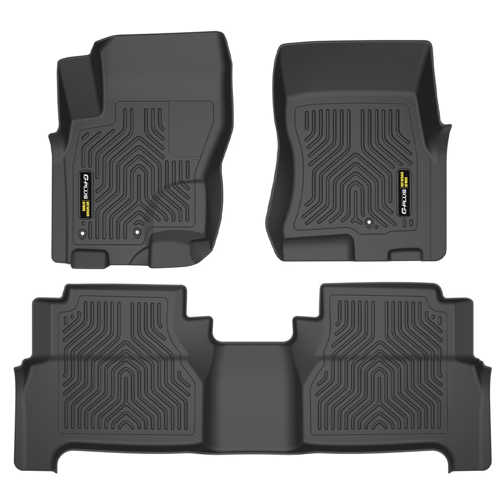 G-PLUS TPE Cargo Liners,Compatible with 2008-2021 Nissan Frontier Crew Cab,All Weather Full Cover Protection Floor Liner Interior Accessories Front & 2nd Row 3PCS