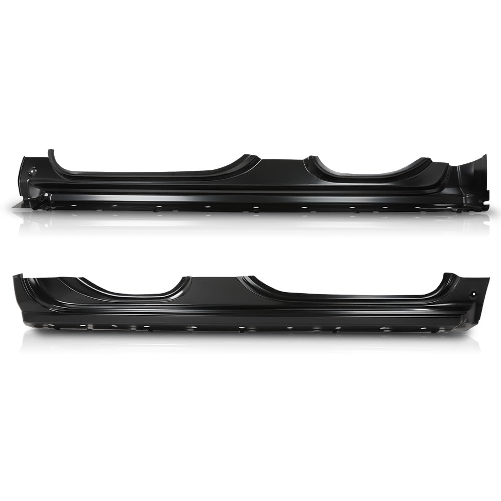 G-PLUS Rocker Panels Left and Right Side Compatible with Chevy Silverado/GMC Sierra Pickup Extended Cab 2014-2018 (Not Fit Crew Cab) Black