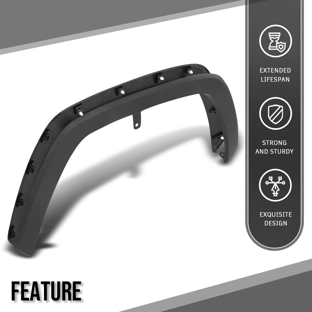 G-PLUS Front Wheel Flare Arch Trim Molding Assy LH & RH Compatible with Toyota RAV4 2019 2020 2021 7560242160, 7560142160 Black