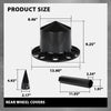 G-PLUS Rear Wheel Cover Axle 33mm Spiked Hub Cover Kit Compatible with Semi-Trucks 22.5" and 24.5" Wheels ABS Plastic Black