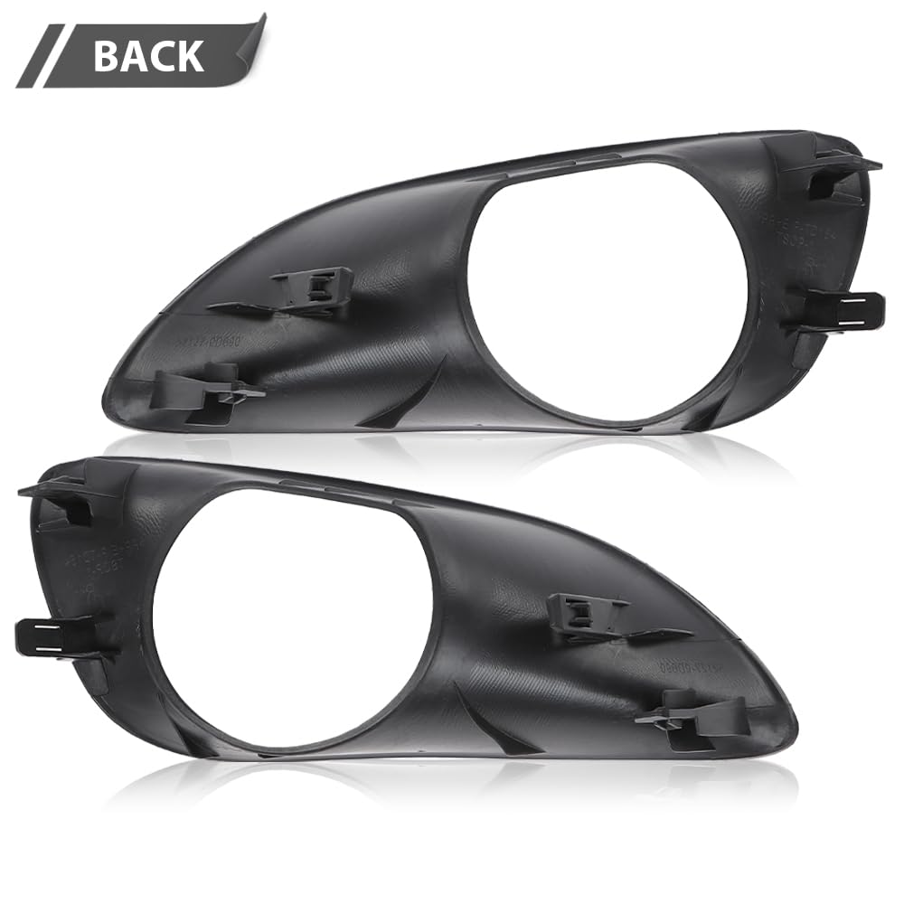 G-PLUS Front Bumper Fog Light Driving Lamp Cover Trim Compatible with Toyota Yaris Sedan 2007-2013/Fit Toyota Vios Limo (XP90) 2007-2013/Fit Belta 2006-2012 52127-0D190, 52128-0D090