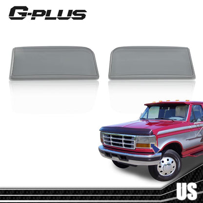 G-PLUS Headlights w/Corner Signal Bumper Lamps Compatible with 1992-1996 Ford F150 F250 F350 Bronco F2TZ13008A, F2TZ13008B