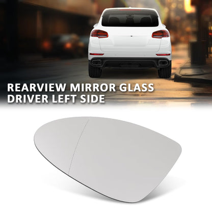G-PLUS Left Rear View Mirror Glass, Compatible with Porsche Cayenne 2011-2017 with Heat, Driver Side, 958-731-521-20, 95873152121, 95873152120