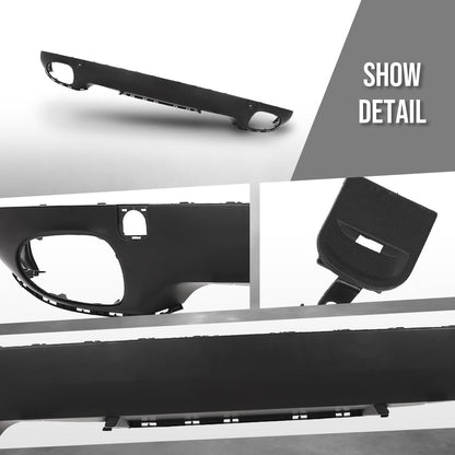 G-PLUS Rear Bumper Lower Valance Spoiler Compatible with Porsche Cayenne 2008 2009 2010, Fit Model Without Sport Exhaust 95550552112G2X, 955-505-521-12-G2X, 95550552110G2X,95550552111G2X Black