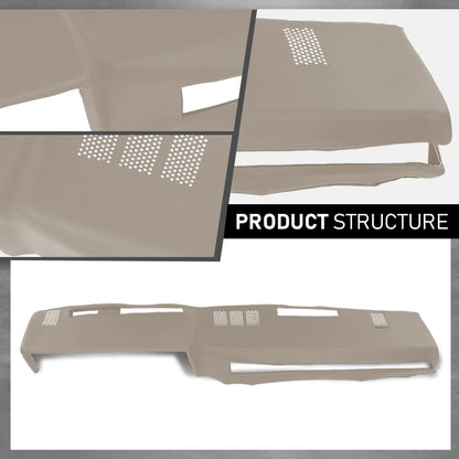 G-PLUS TPE Dashboard Dash Cover Cap w/Adhesive Compatible with Chevy GMC Full Size Pickup 1981-1987/ Chevy GMC SUV 1981-1991 Dash Board Overlay 18601NTL Beige