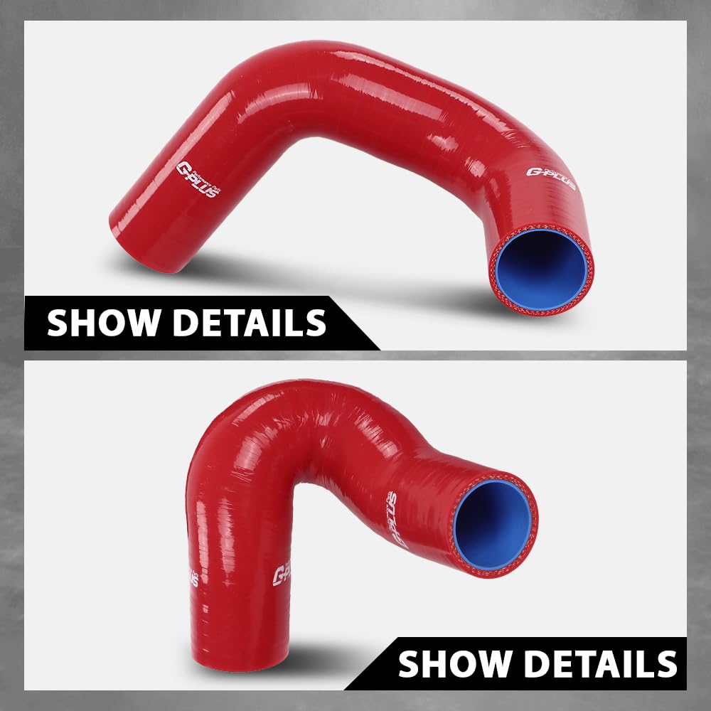 G-PLUS Radiator Hose Set Upper Lower and Bypass Hoses Compatible with John Deere Models Red