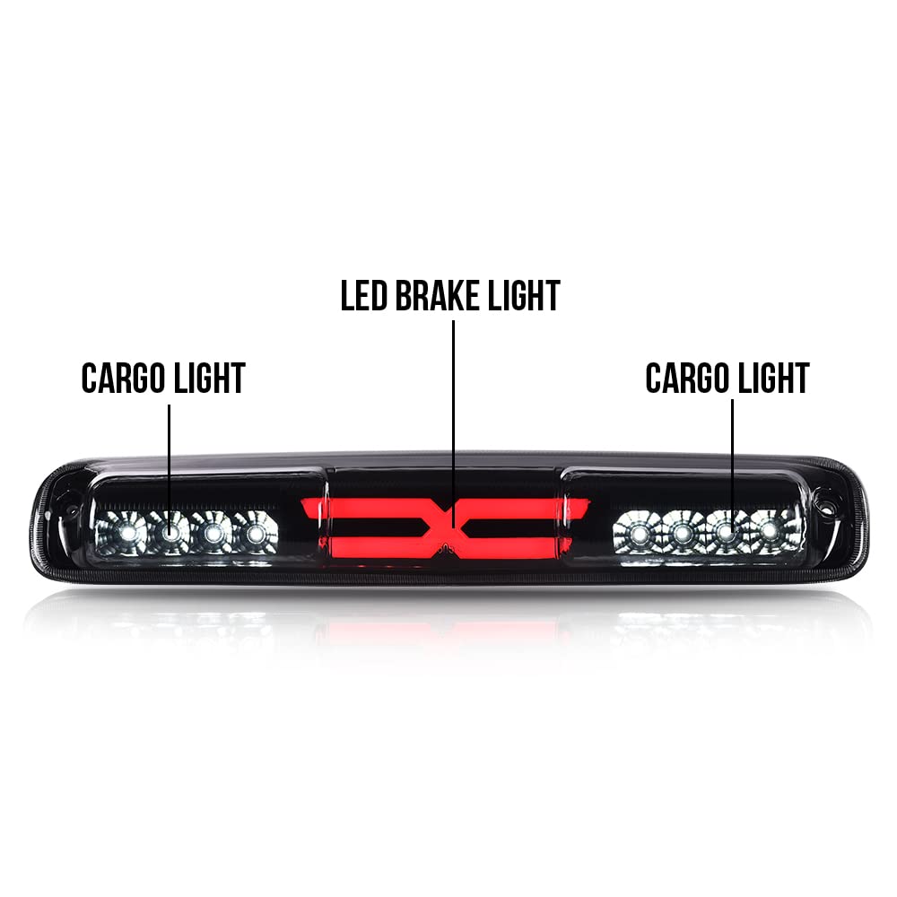 G-PLUS Third TailType X Brake Light High Mount Stop Lamp Reverse Light Turn Signal Light Fit Chevy Silverado 1999-2006 /GMC Sierra 1500 2500 3500 & HD Models 5978318 16525205