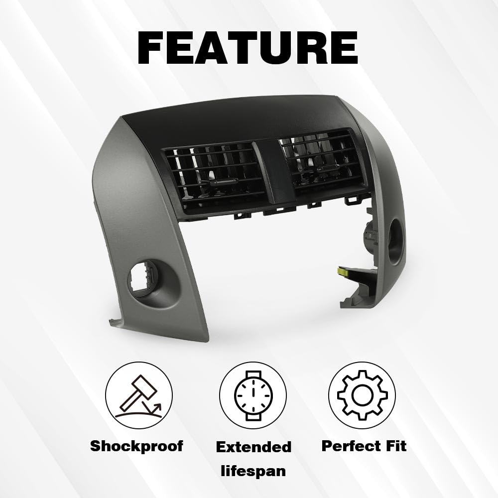 G-PLUS Center Dash A/C Heater Air Vent Cover Trim Bezel Switch Compatible with Toyota Rav4 2006-2012 Dashboard Air Vent Panel