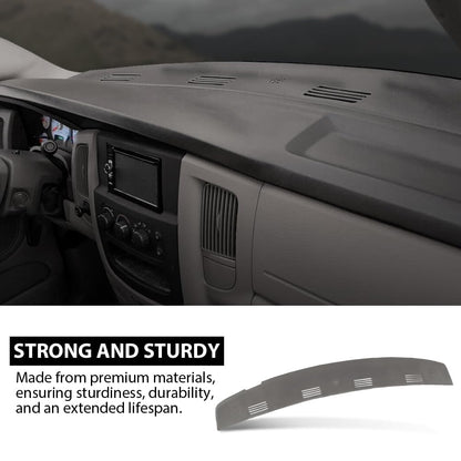 G-PLUS TPE Cover for Defrost Dash Panel Gray Compatible with 2002 2003 2004 2005 Dodge Ram 1500/2003-2005 Dodge Ram 2500 3500