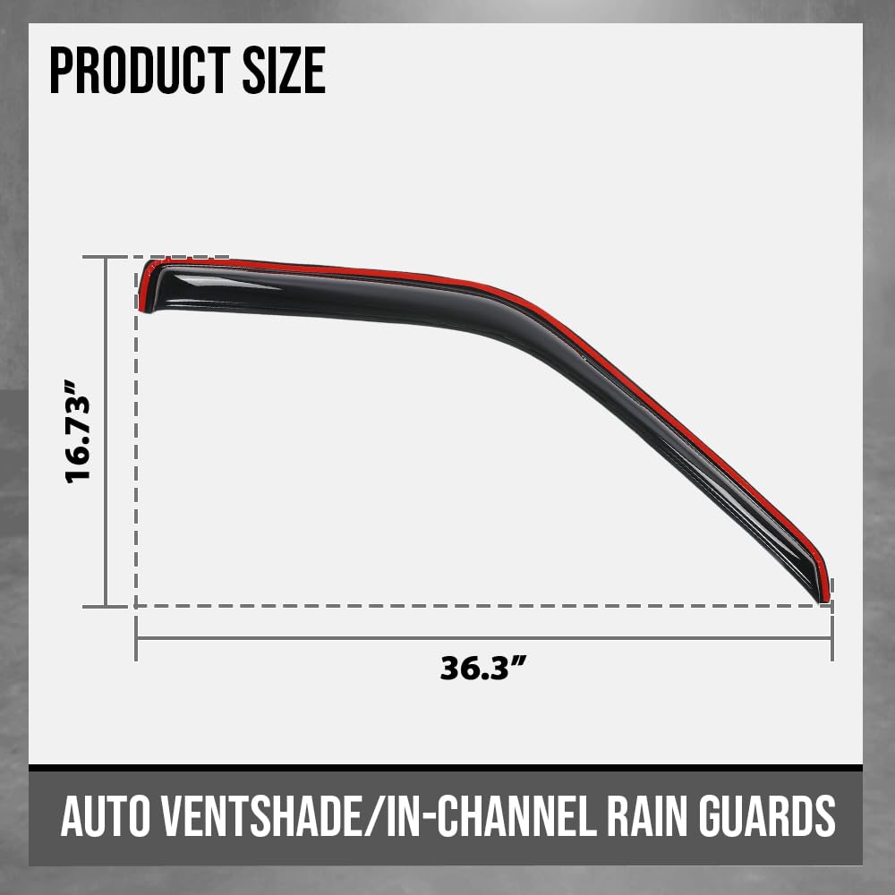 G-PLUS in-Channel Rain Guards 2pcs Compatible with Nissan Pathfinder 1987-1990 Compatible with Nissan Pickup 2-Door Regular Cab 1987-1997 Smoke