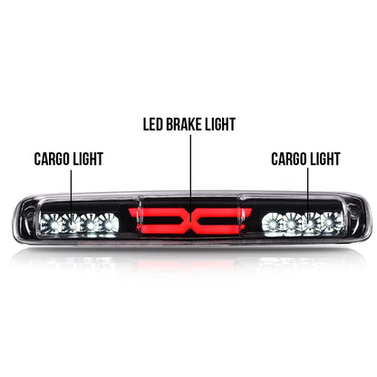G-PLUS LED Third TailType X Brake Light High Mount Stop Lamp Reverse Light Turn Signal Light Compatible with Chevy Silverado/GMC Sierra 1500 2500 3500 & HD Models 1999-2006 5978318 16525205 Clear Lens