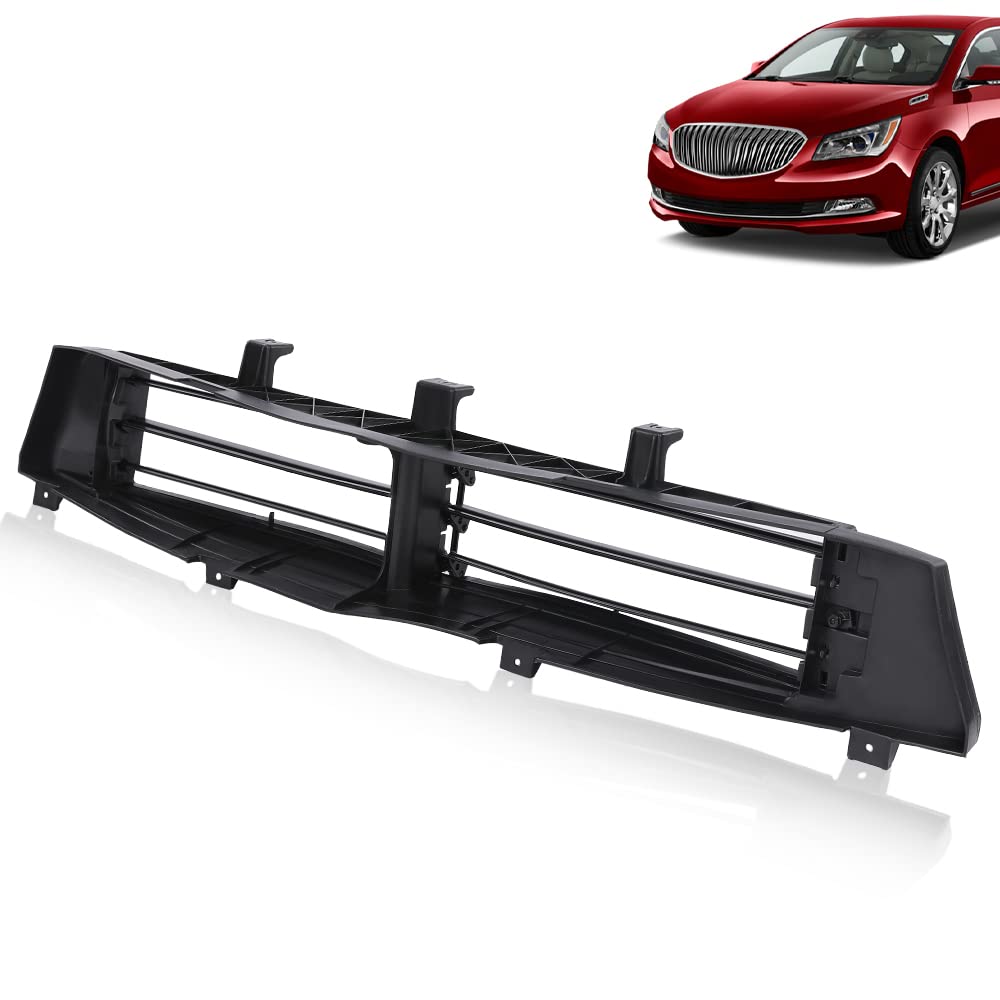 G-PLUS Front Bumper Shutters W/o Motor Compatible with Buick Lacrosse 2014 2015 2016 26202080 GM26202080 9054678 Dark Black