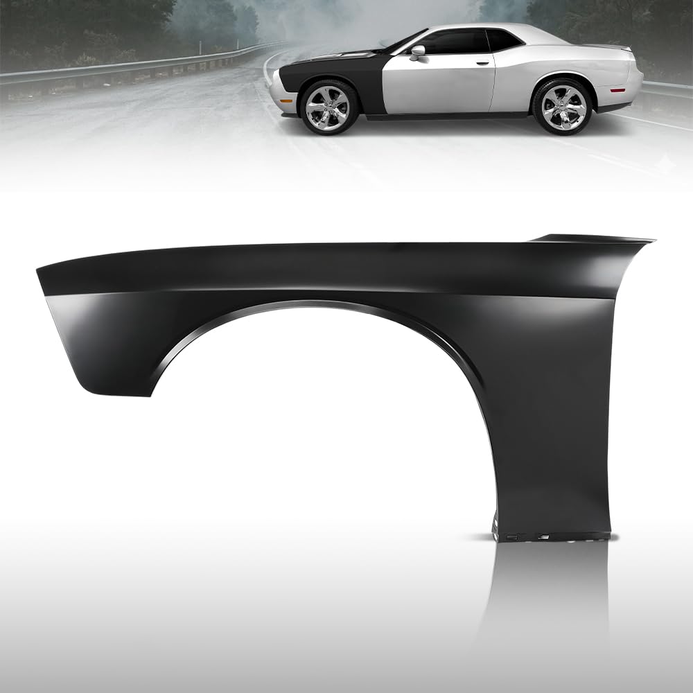 G-PLUS Front Left Driver Side Fender Compatible with Dodge Challenger 2008-2023(Models without Wide Body Option) 68275471AA, CH1240285 Black