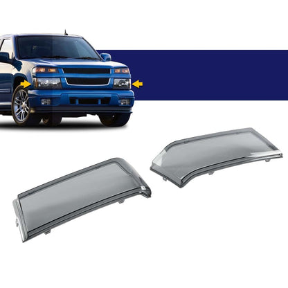 G-PLUS Headlights Assembly Bumper Lights Cover Smoke Compatible with 2004-2012 Chevy Colorado/GMC Canyon.2006 Isuzu i-280/i-350.2007-2008 Isuzu i-290/ i-370 19328954,19328955