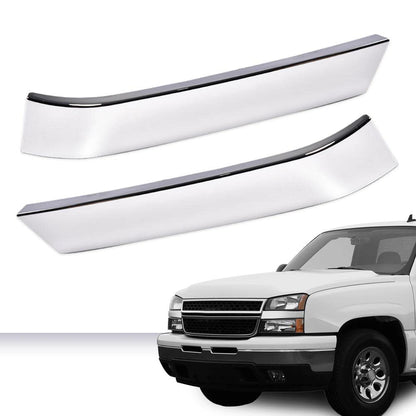 G-PLUS Chrome Grille Molding Trim Compatible With Chevy Silverado 1500 Classic HD 2500 3500 2003-2007 LH & RH Grill Trims Set 10397972, GM1213105, 10397973, GM1212105