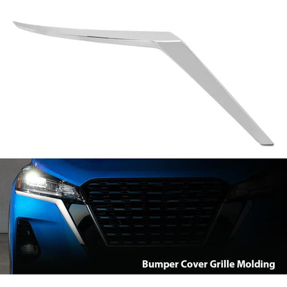 G-PLUS Front Right Side Bumper Cover Molding Chrome Trim 1pc Silver Compatible with Nissan Kicks 2021-2023 (For S And SV Models) NI1047111, 191275878071, 620745R00A