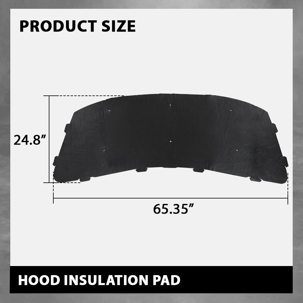 G-PLUS Hood Insulation Pad with Clips Black Compatible with 2002-2012 Land Rover Range Rover Black
