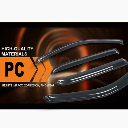 G-PLUS Out-Channel Rain Guards Shields Vent Deflector Shade Wind Compatible with Dodge Ram 2500 3500 Crew/Mega Cab Only 2010-2025 4PCS Smoky