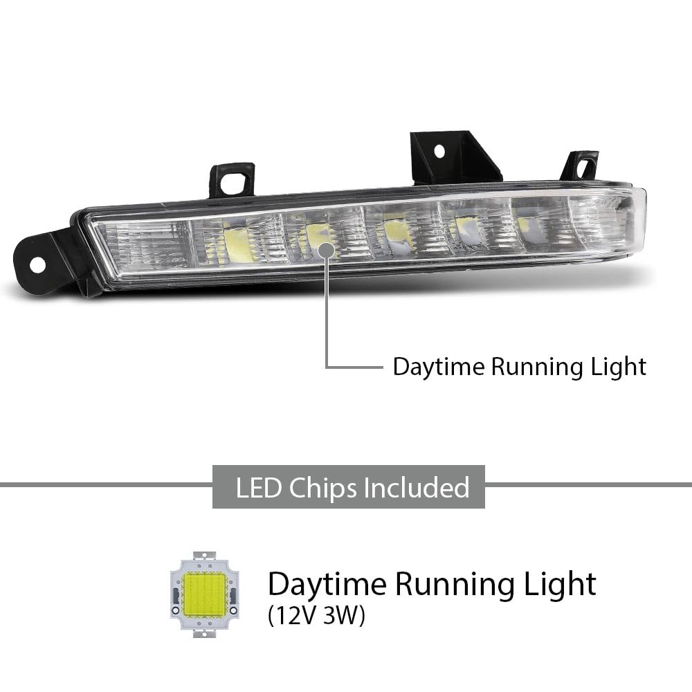 G-PLUS LED Pair Fog Lamp Daytime Running Lights, Compatible with Benz W221 S63 AMG 2007-2013, LH Driver & RH Passenger Side 2PCS, 2218201356, 2218201456