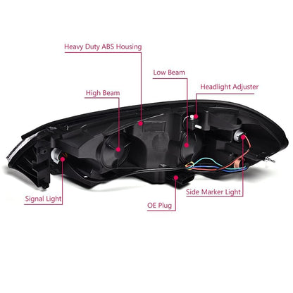 G-PLUS Headlights Assembly Fit Chevy Monte Carlo 2006-2007 /Fit Chevy Impala 2006-2013/Fit Chevy Impala Limited 2014-2016 Bumper Headlamps Clear Lens Black Housing Clear Reflector,faros delanteros