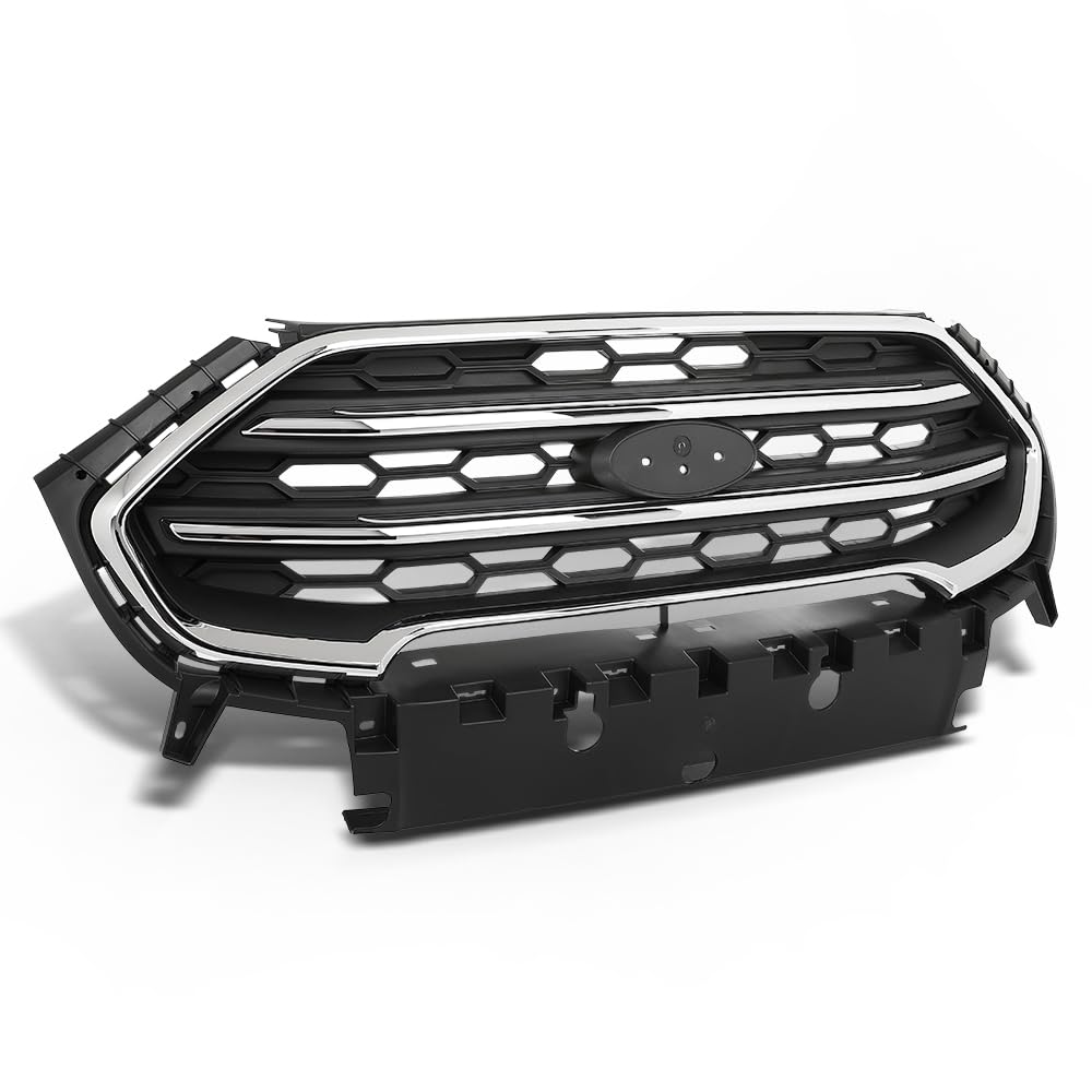 G-PLUS Front Bumper Upper Grille Assembly, Compatible with Ford Ecosport 2018-2022, Chrome & Black, GN15-17B968-AAW