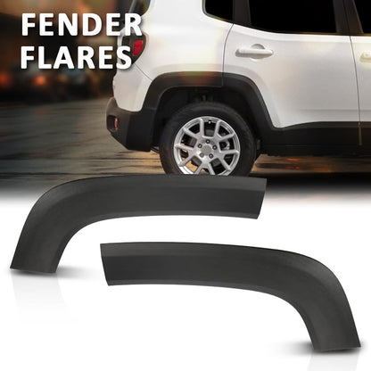 G-PLUS Rear Fender Trim Molding Moulding Driver Left and Passenger Right Compatible with Jeep Renegade 2015-2023 Fender Flares 5XB67LXHAA, 5XB66LXHAA, CH1790104, CH1791104