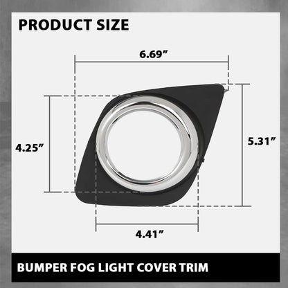 G-PLUS Front Bumper Fog Light Cover Trim Bezel Pair Compatible with Toyota RAV4 2009-2012 521270R040, 521280R040