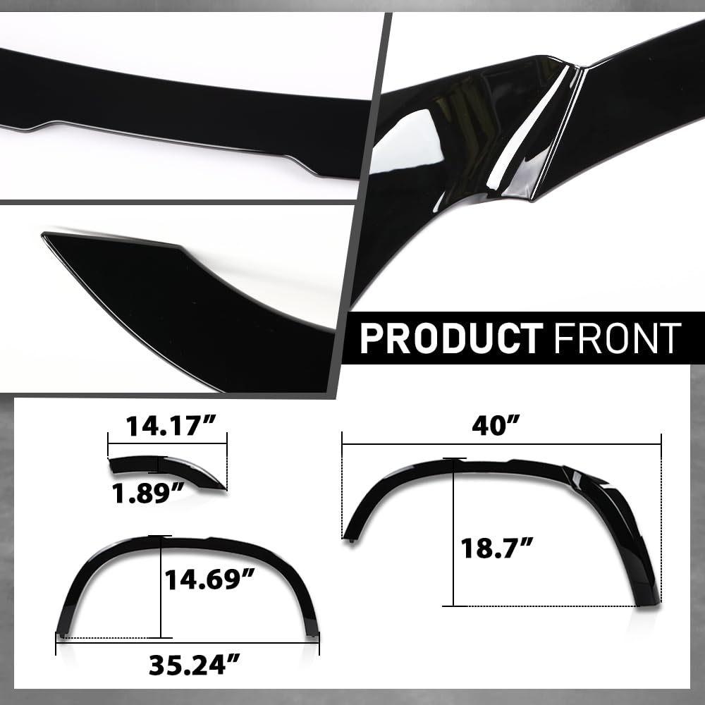 G-PLUS Body Kit Trim Bumper Corner Side Skirts Compatible with Defender L663 110 2020-2024 Gloss Black 16PCS
