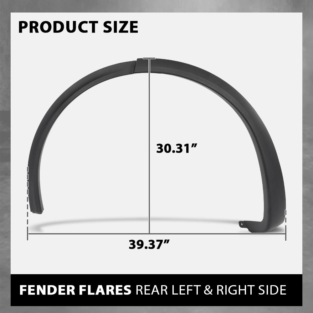 G-PLUS Rear Left Right Fender Wheel Flare Molding Trim Arch Compatible with Tesla Model X 2016-2021 103529100E 1035291-00-E 1032529000E JYH8583MBKL 103529000G Wheel Opening Molding Arch Trim Black