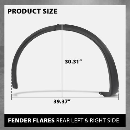 G-PLUS Rear Left Right Fender Wheel Flare Molding Trim Arch Compatible with Tesla Model X 2016-2021 103529100E 1035291-00-E 1032529000E JYH8583MBKL 103529000G Wheel Opening Molding Arch Trim Black