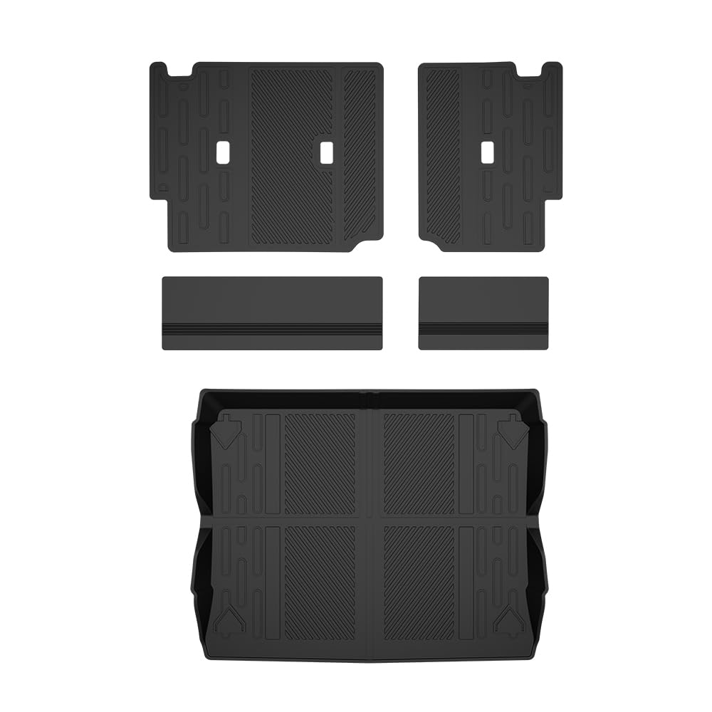 G-PLUS Floor Mats Compatible with Ford Bronco 4 Door 2021-2025(Not Fit Bronco Sport or Bronco 2 Door Model) All Weather Protection TPE Floor Cargo Liners, 4X Trunk Mat & 1x Backrest Mats Black