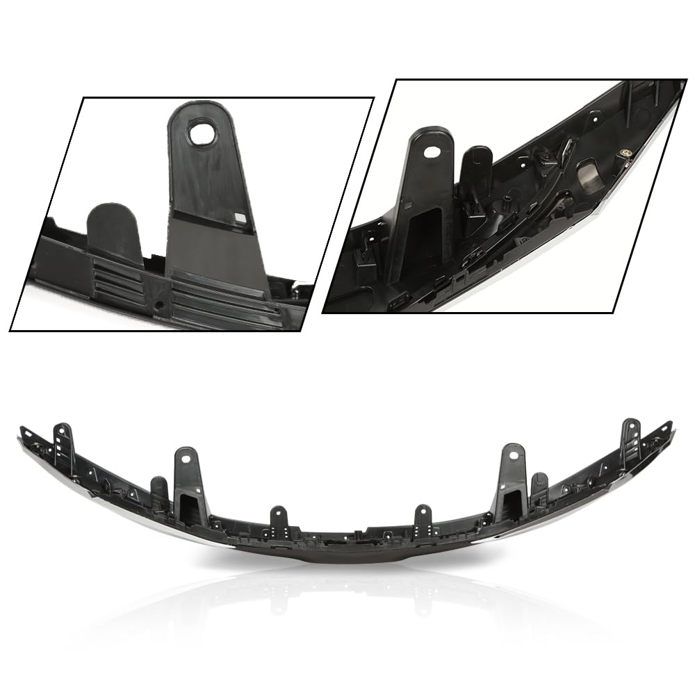 G-PLUS Front Bumper Upper Hood Grill Compatible with Toyota Sienna 2021-2022 Gloss Black/Silver