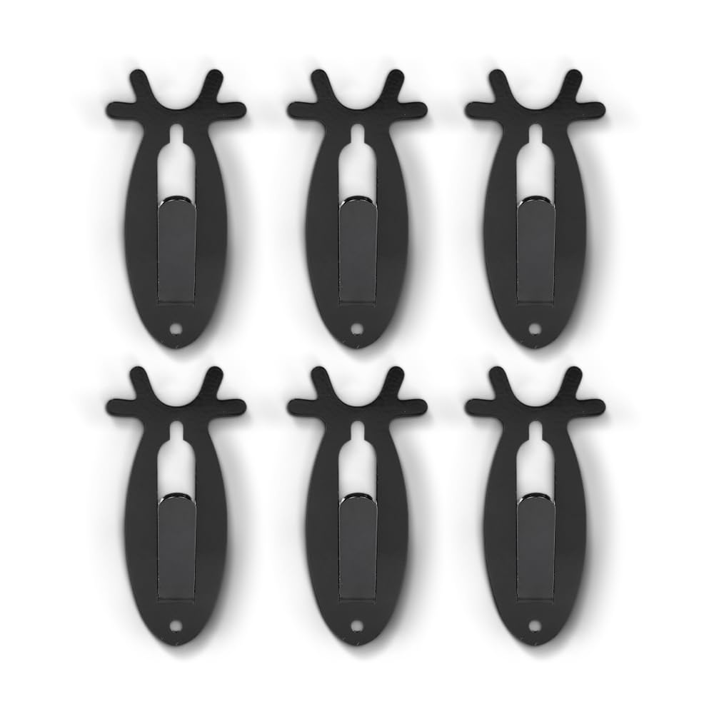 G-PLUS 6 PCS European Skull Wall Mount Bracket Hangers Fit Hanging Mounting Elk Deer Antelope Living Room Bedroom Home Decor Black