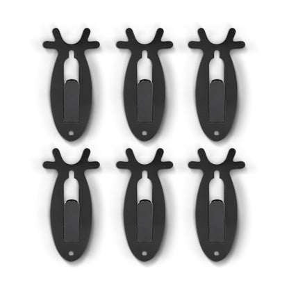 G-PLUS 6 PCS European Skull Wall Mount Bracket Hangers Fit Hanging Mounting Elk Deer Antelope Living Room Bedroom Home Decor Black