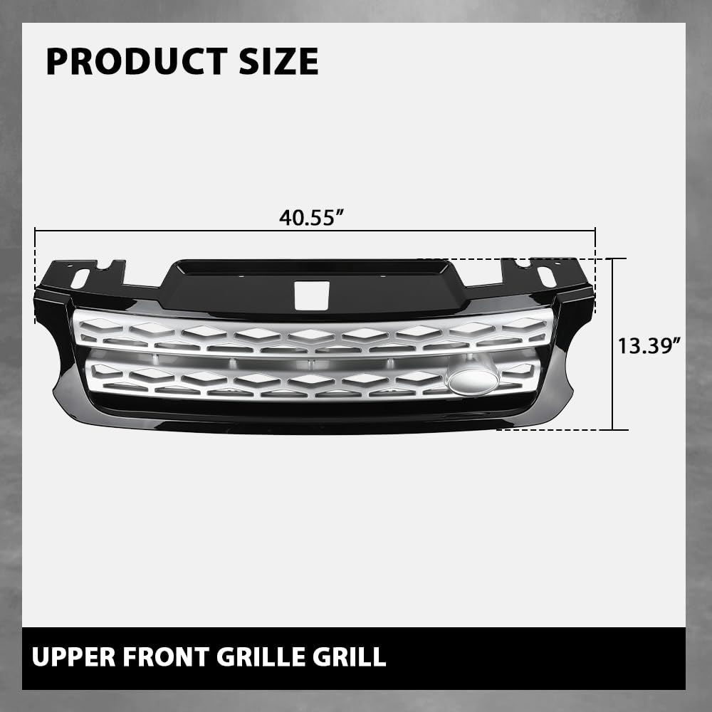 G-PLUS Front Hood Center Grille Grill Compatible with Range Rover Sport 2014-2017 LR054766, LR044120