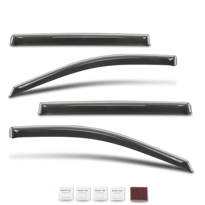 G-PLUS in-Channel Side Window Vent Visor Deflectors Rain Guards Compatible with Chevy Silverado GMC Sierra 1500 2019-2026 4 PCS Smoky